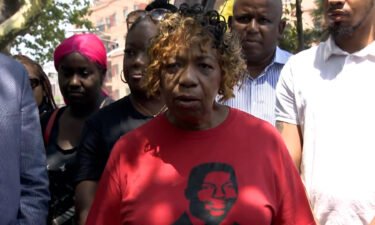 Eric Garner's mother Gwen Carr attended at a July 17 event where dozens of people were gathered on Staten Island to commemorate Garner's death.
