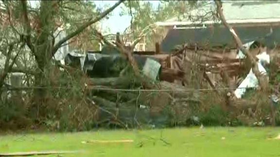 Damage from Hurricane Ida in Houma, Louisiana.