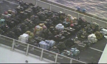 The U.S. Coast Guard is offloading a record-setting amount of cocaine and marijuana at Port Everglades on Aug. 5.