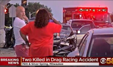Police say the crash happened when two vehicles were drag racing