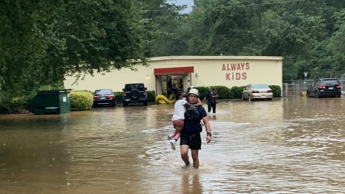 <i>.WGCL via Cobb County Fire</i><br/>Cobb County Firefighters had to rescue more than two dozen children from a daycare facility in Austell Thursday evening.