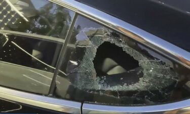 A broken window on a Tesla Model 3 is seen. Bay Area Tesla owner clubs are reminding new and longtime drivers to take measures to reduce their chances of becoming a victim of break-ins