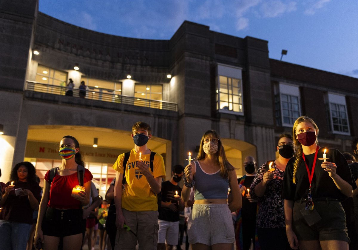 <i>Eakin Howard/Lincoln Journal Star</i><br/>University of Nebraska-Lincoln students and supporters gathered fore a candlelight vigil outside the Nebraska Union on Aug. 30 in a show of solidarity with sexual assault survivors.