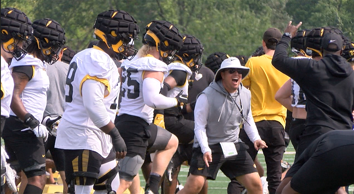 Mizzou football coach Eli Drinkwitz started practice on the first day of fall camp on August 8, 2021. 