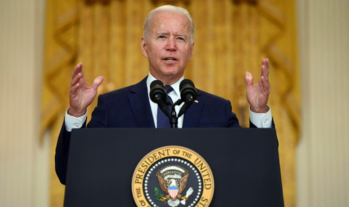 <i>Jim Watson/AFP/Getty Images</i><br/>US President Joe Biden delivers remarks on the terror attack at Hamid Karzai International Airport