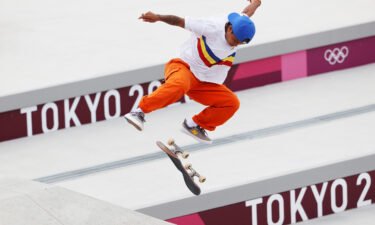 Margielyn Didal of Team Philippines competes in the women's street skateboarding final in Tokyo.