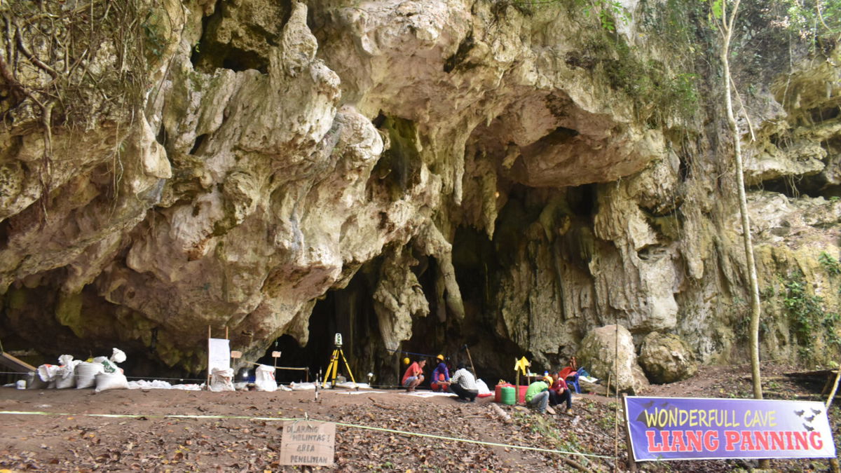 <i>Leang Panninge Research Team</i><br/>The Leang Panninge cave is where researchers uncovered the remains a young hunter-gatherer from 7
