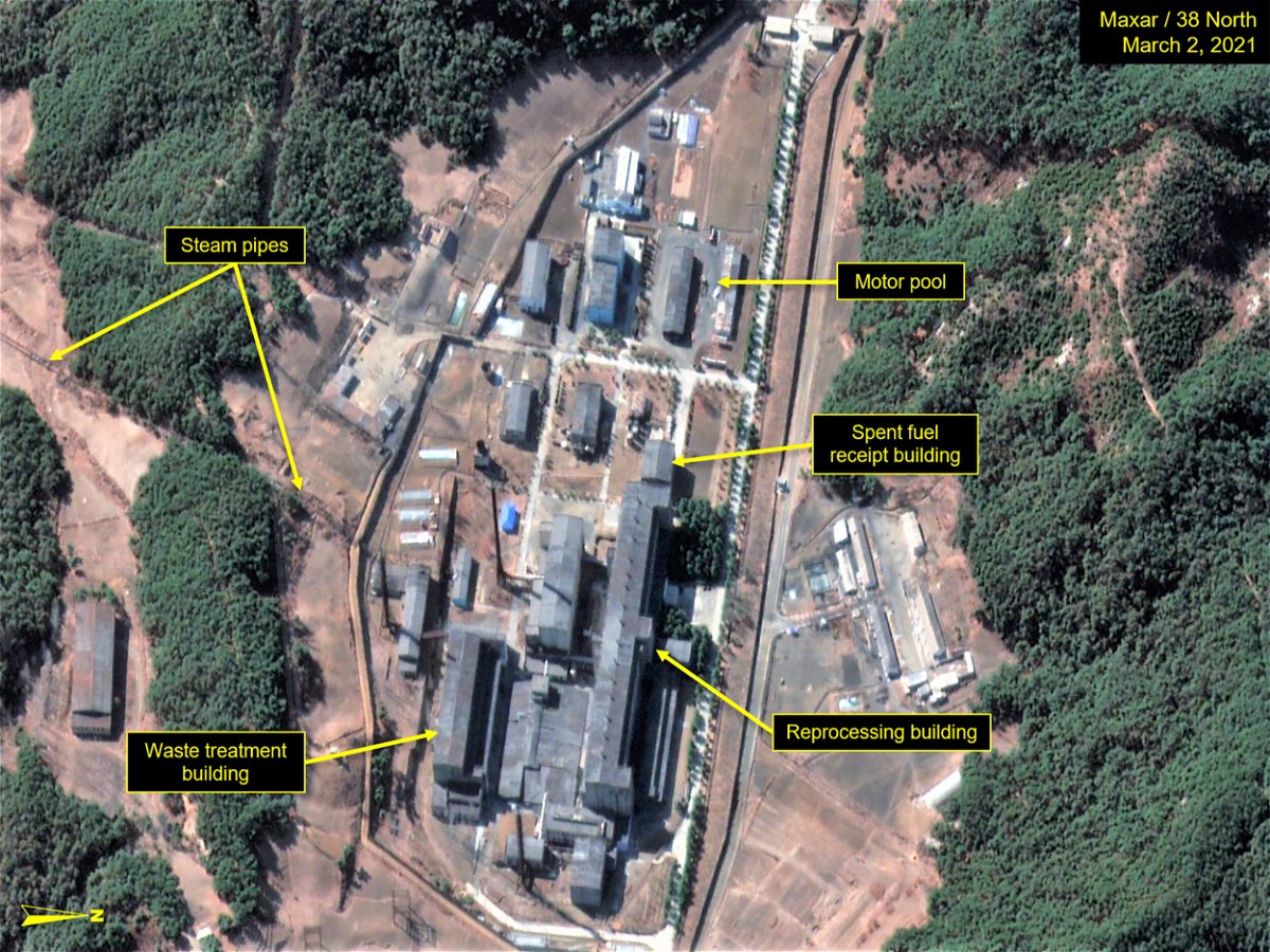 <i>Satellite image (c) 2020 Maxar Technologies/Getty Images</i><br/>Yongbyon's radiochemical laboratory complex is seen in this satellite image taken on March 2.