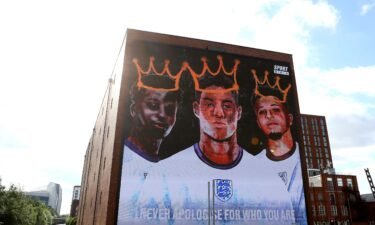 A mural in support of Marcus Rashford