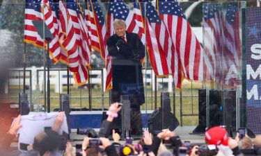 Seven US Capitol Police officers are suing former President Donald Trump and Stop the Steal organizers over the January 6 riot. Trump here speaks at the "Save America March" rally in Washington