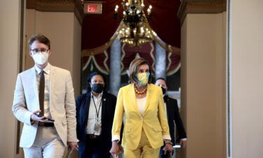 Pelosi and other lawmakers criticize the unauthorized trip to Afghanistan by Rep. Seth Moulton of Massachusetts and Republican Rep. Peter Meijer of Michigan. Pelosi is seen here at the U.S. Capitol on August 24