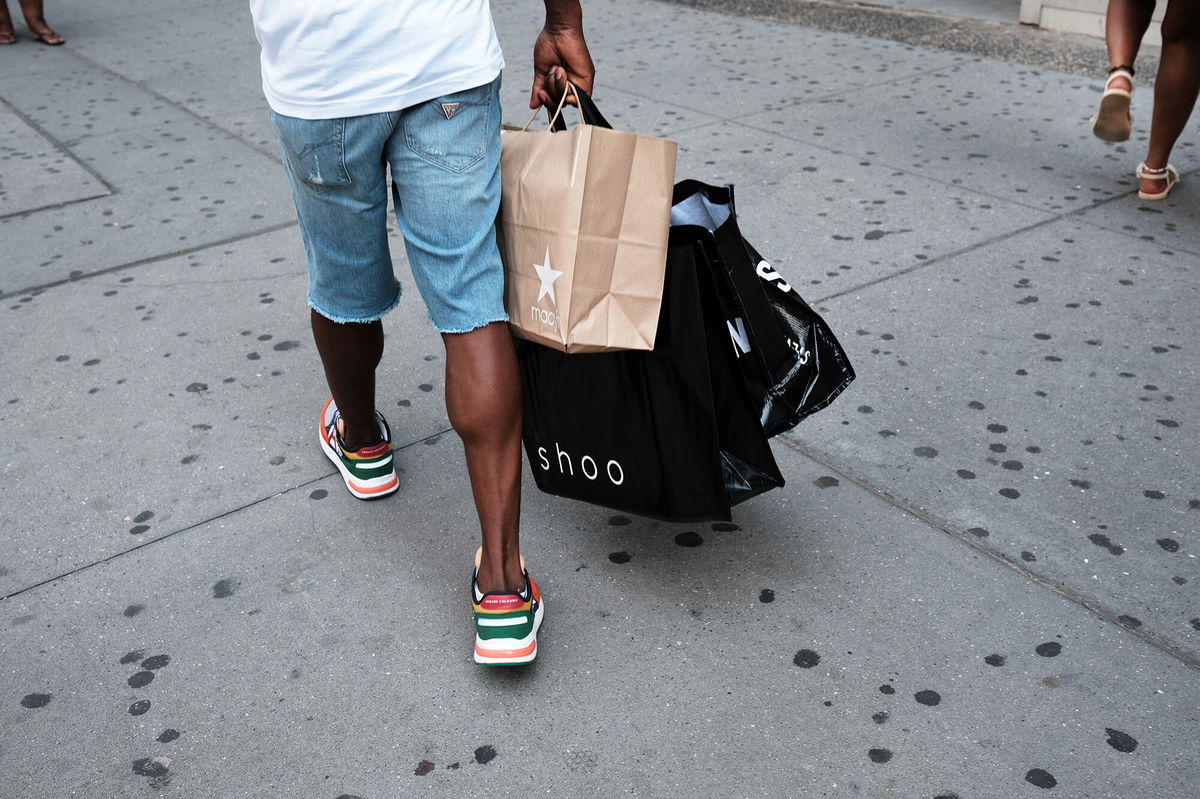 <i>Spencer Platt/Getty Images</i><br/>Americans shopped less than expected last month as the Delta variant swept across the country