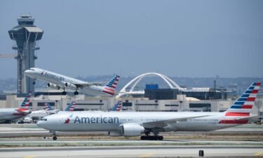 American Airlines will not serve alcohol on flights until 2022. This image shows American Airlines aircrafts at Los Angeles International Airport on July 6.
