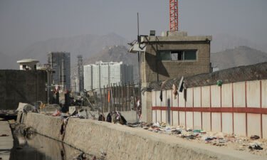This image shows the explosion site near the Kabul airport in Afghanistan on August 27.