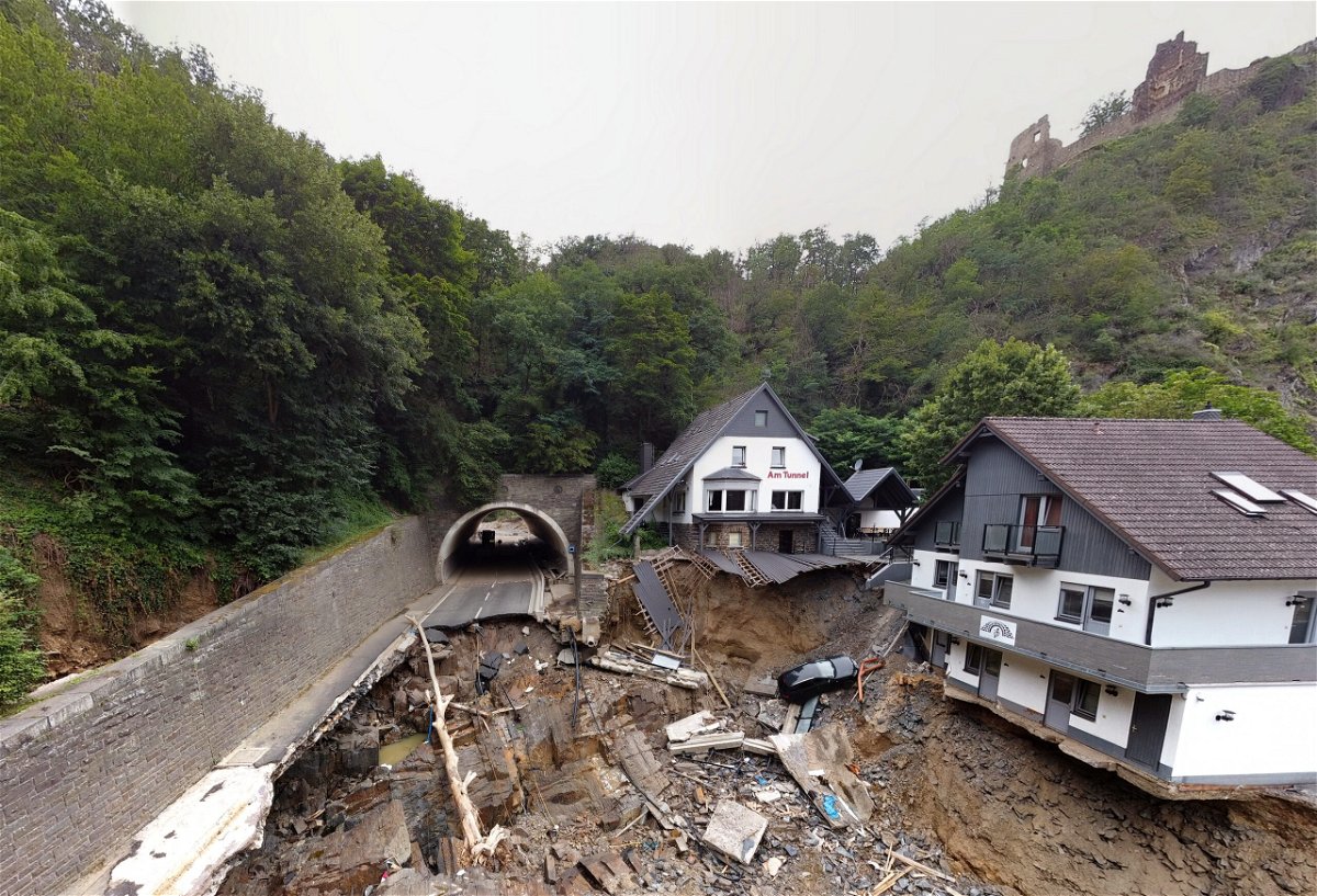 <i>Thomas Frey/picture alliance/Getty Images</i><br/>Flooding in July damaged the main road leading through the Ahr river valley in Germany.