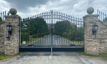 The entrance to R. Kelly's former home is pictured in Olympia Fields