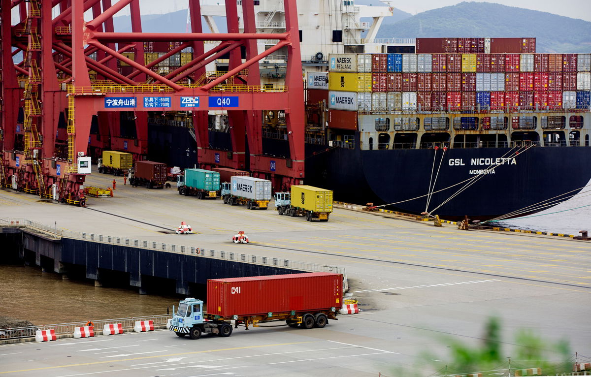 <i>Suo Xianglu/VCG/Getty Images</i><br/>The Meishan terminal at the Ningbo-Zhoushan Port in eastern China resumed operations Wednesday