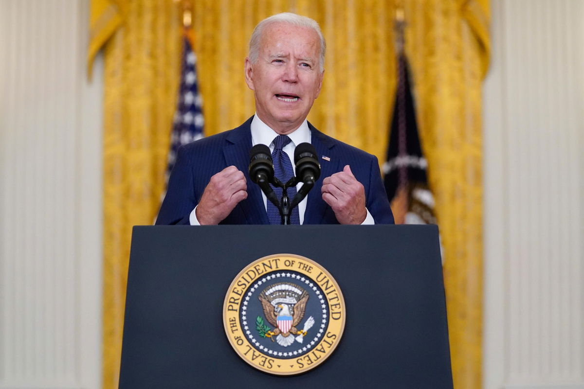 <i>Evan Vucci/AP</i><br/>President Joe Biden speaks about the bombings at the Kabul airport that killed at least 12 U.S. service members
