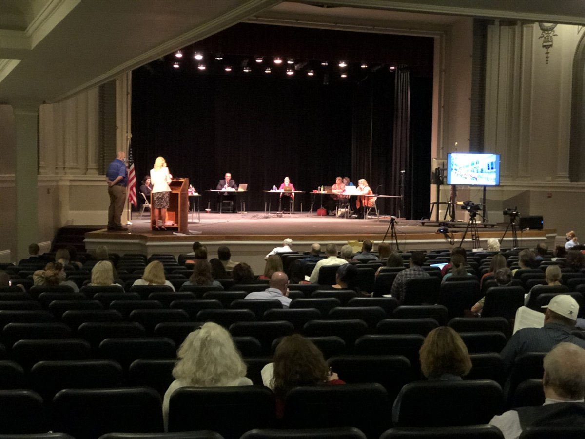 Jefferson City Board of Education meeting in the Miller Performing Arts Center.