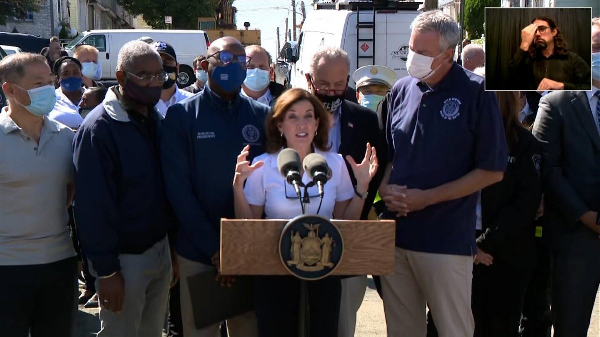 <i>NYC Media</i><br/>New York Governor Kathy Hochul appears side by side with New York City officials to discuss the “devastating” “record shattering” storm that hammered the state of New York and New York City.