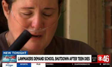Jennifer Helm uses oxygen as she battles Covid. Helm tested positve for Covid one day before her 13-year-old son Porter