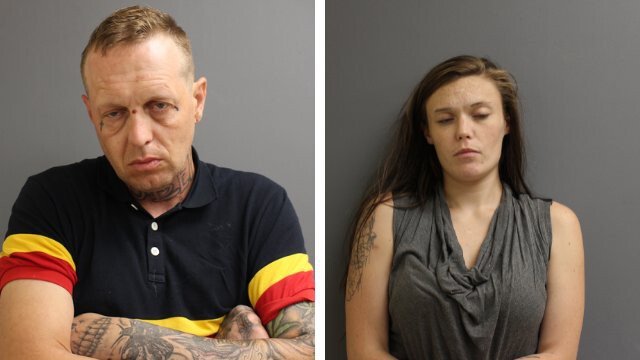 <i>WA/MO Police Department/KMOV</i><br/>Child endangerment charges have been filed against 25-year-old Haley Kester (right) and 40-year-old John Carpenter (left) Saturday.