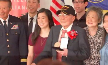 Four surviving Chinese American veterans of World War II and others were presented with one of the nation's highest civilian honors on Sunday.