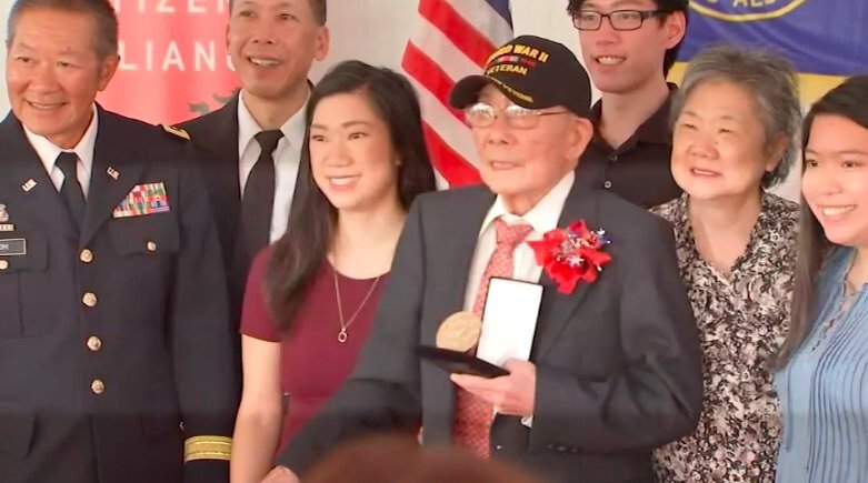 <i>KTRK</i><br/>Four surviving Chinese American veterans of World War II and others were presented with one of the nation's highest civilian honors on Sunday.