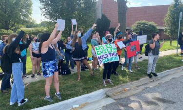 Lincoln Northeast students protest outside the school on Sept. 13.