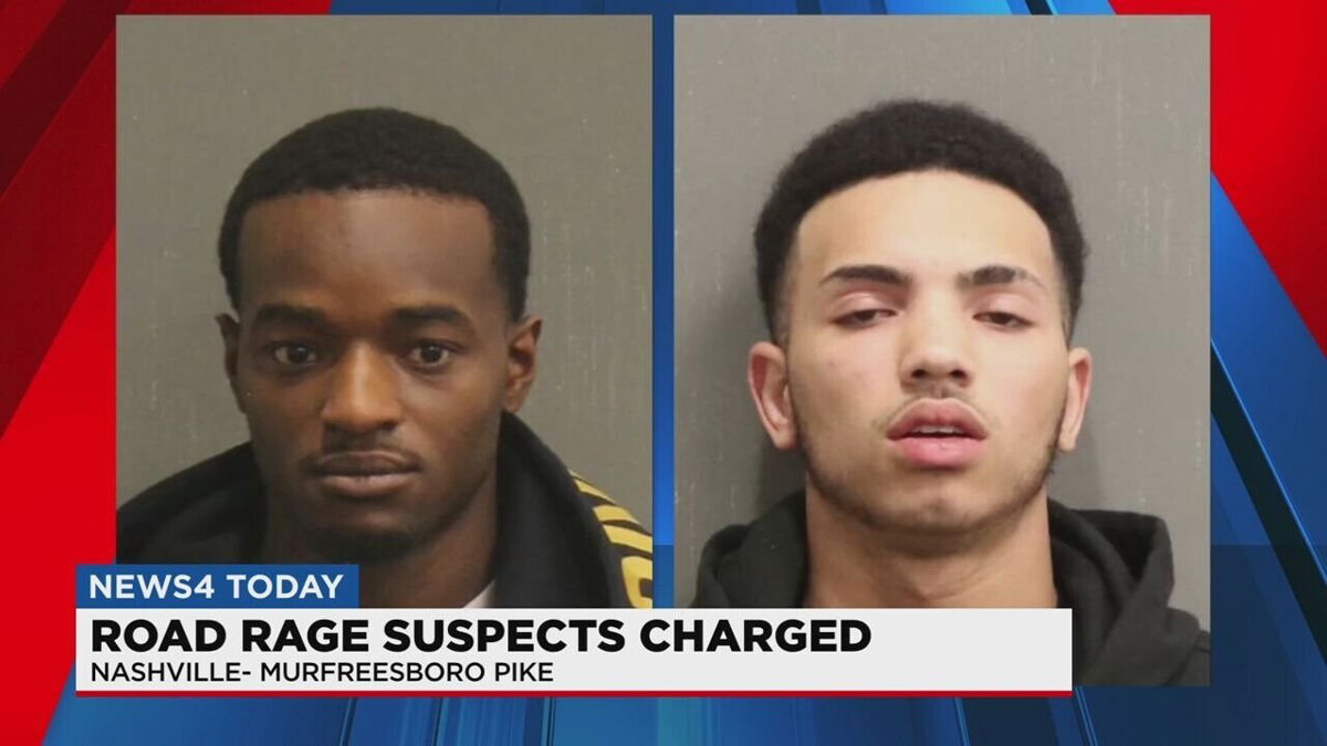 <i>Metro Police via WSMV</i><br/>Metro Police arrested two men for a road rage shooting that injured a truck driver on Murfreesboro Pike. Detectives charged 22-year-old Jemarvin Jenkins and 19-year-old Shaun Quinn-Eggleston with felony aggravated assault.