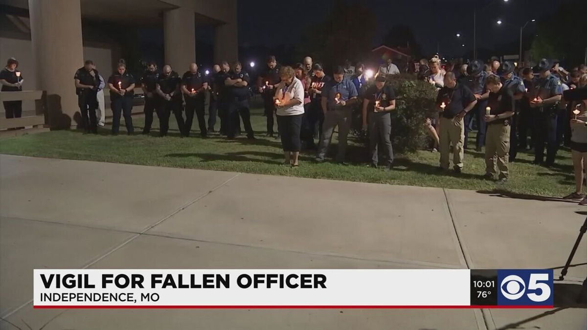 <i>KCTV</i><br/>At least 300 people stood outside the Independence Police Department on Sept. 16. Many didn't even know Officer Blaize Madrid-Evans