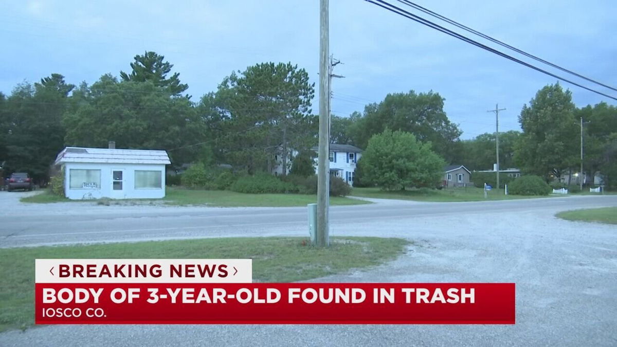 <i>WNEM</i><br/>The town of Oscoda is shocked after police found the body of a three-year-old in a garbage bag.