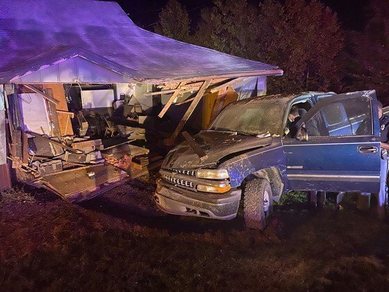 <i>Indiana State Police via WISH</i><br/>Indiana State Police say two teens crashed a vehicle into an abandoned building after a chase in southern Indiana.