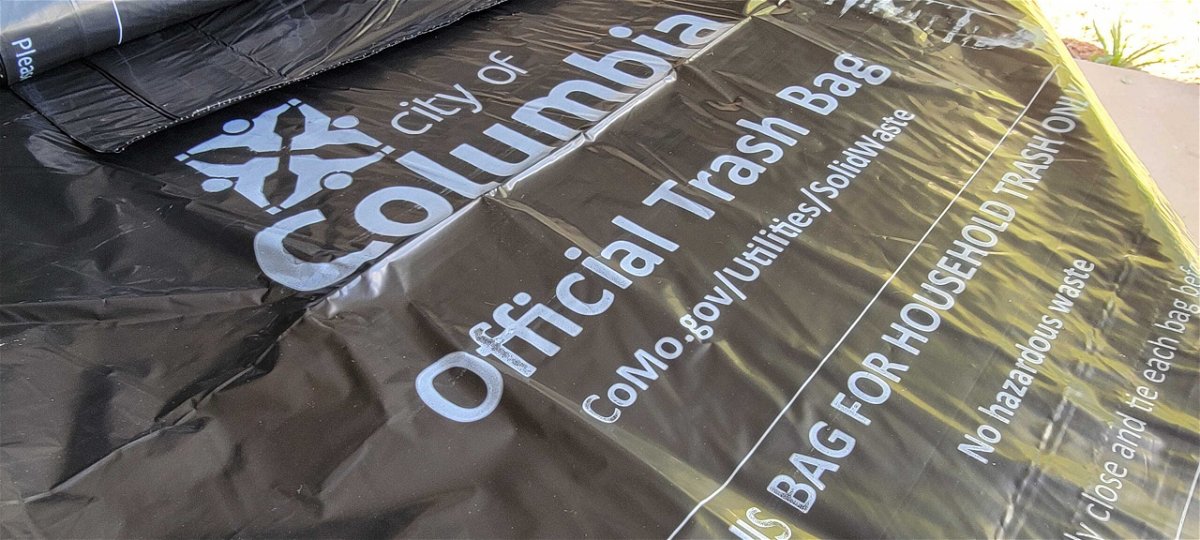City of Columbia stamped trash bags.