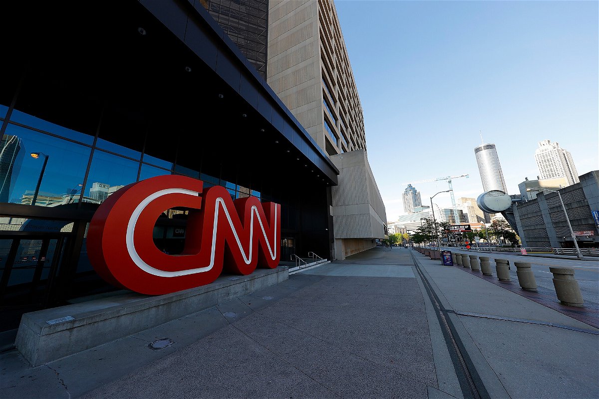 <i>Kevin C. Cox/Getty Images</i><br/>A view of an empty sidewalk is seen outside of the CNN Center on April 4