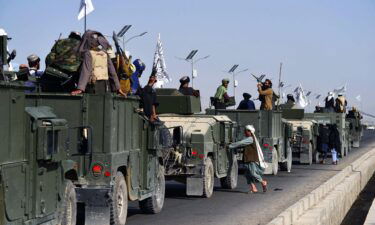 Taliban fighters atop Humvee vehicles prepare before parading along a road to celebrate after the US pulled all its troops out of Afghanistan on September 1 following the Talibans military takeover of the country. White supremacist and anti-government extremists have expressed admiration for what the Taliban accomplished.