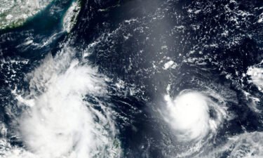A satellite image released by NASA shows Typhoon Chanthu