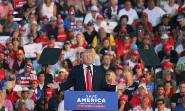 Former President Donald Trump speaks to supporters during a June rally in Ohio