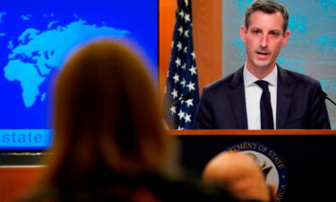 US State Department Spokesman Ned Price speaks during a press briefing at the State Department in Washington