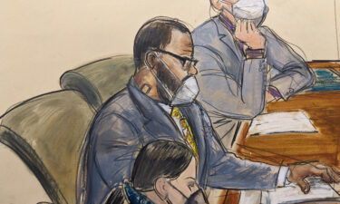 A courtroom sketch of R. Kelly