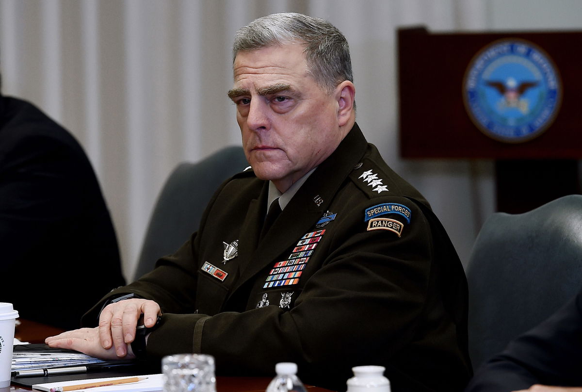 <i>Olivier Douliery/AFP/Getty Images</i><br/>Chairman of the Joint Chiefs of Staff Gen. Mark Milley met his Russian counterpart for about six hours on Sept. 22 in a 