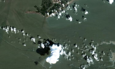 An oil slick is shown on September 2 south of Port Fourchon