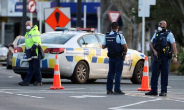 Police guard the area around Countdown LynnMall where an ISIS supporter stabbed six people before being shot by police on Sept. 3 in Auckland
