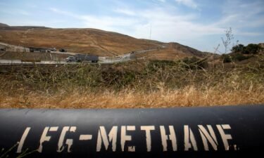 The United States and European Union will announce on Friday a global pledge to reduce emissions of methane. Pictured is a pipeline that moves methane gas from the Frank R. Bowerman landfill to a power plant in Irvine