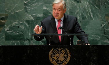 UN Secretary-General Antonio Guterres addresses the 76th Session of the UN General Assembly on Sept. 21.