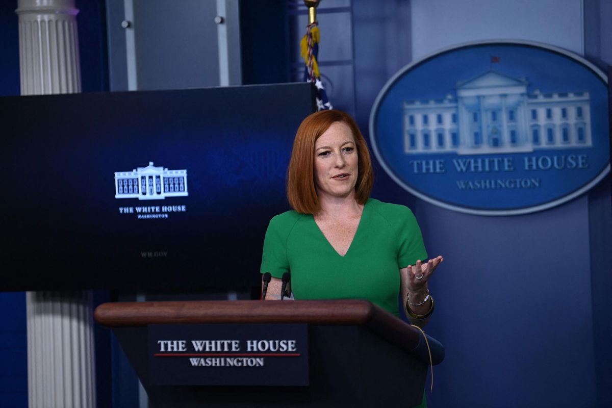 <i>BRENDAN SMIALOWSKI/AFP/Getty Images</i><br/>White House press secretary Jen Psaki said the administration hopes to have 