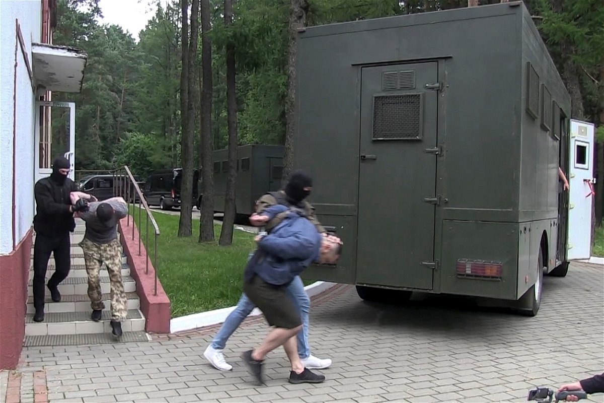 <i>Belarusian KG/State TV and Radio Company of Belarus/AP</i><br/>In this file photo taken from video released by Belarusian KGB