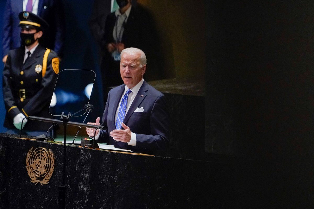<i>Evan Vucci/AP</i><br/>US President Joe Biden delivers remarks to the 76th Session of the United Nations General Assembly on September 21.
