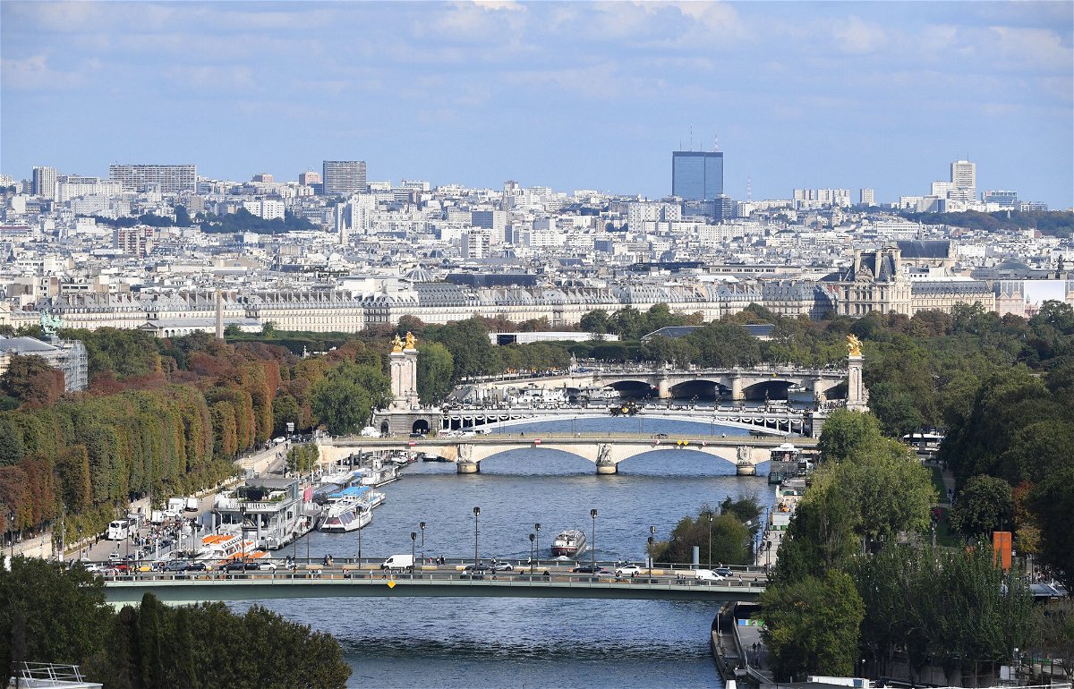 <i>Alain Jocard/Pool/AFP/Getty Images</i><br/>This view shows bridges over the Seine as well as the northeastern Paris skyline.