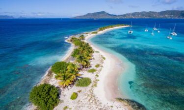 Aerial View Of Sandy Island